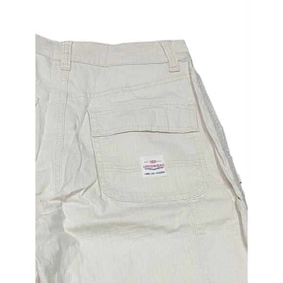 Union Bay Womens 0/24 Cream Relaxed Fit Straight Carpenter Style Cargo Pants Y2K - Picture 7 of 10